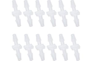 BUSY-CORNER Plastic Hose Barb Fitting, 1/8" x 1/8" Pipe Connectors，Barbed Splicer Mender Joint Adapter Union Fitting, 6 Pcs