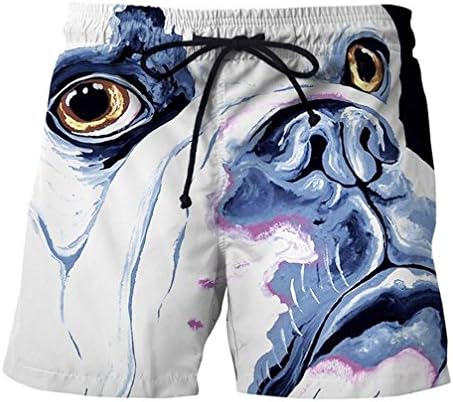 Mens Casual 3D Dog Printed Shorts,Morecome Beach Work Trouser for Men Shorts Pants Stylish (XL, White)