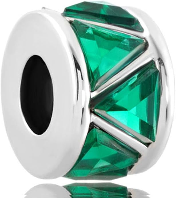 Emerald Green Cubic Zirconia Cz Spacer Bead Fits Pandora Charms