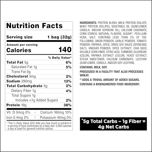 Quest Nutrition Spicy Sweet Chili Tortilla Chip, 19g Protein, 4g Net Carb, Low Carb, Gluten Free, 1.1 oz 4 count