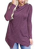 ChongXiao Womens Fashion Slash Shawl Long Sleeve Cardigan Blouse Tops Sweatershirt