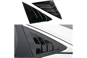 TKREENO for Honda 11th Gen Civic Sedan 2022 2023 2024 2025 Rear Side Racing Style Window Louver Decorate Cover Rear riangular Air Vent Window Blinds Auto Accessories (Bright Black)