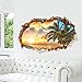 Sunny Beach 3D Broken Wall Vinyl Wall Stickers for Bedroom Living Room Background Decor Removable Decals