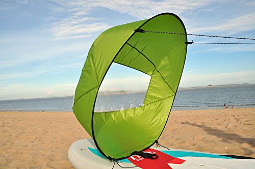 AUNAZZ/Downwind Wind Sail Kit 42 inches Kayak Canoe Accessories, Easy Setup & Deploys Quickly, Compact & Portable Green