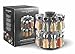 Cole & Mason Herb and Spice Rack with Spices - Revolving Countertop Carousel Set Includes 20 Filled Glass Jar Bottles