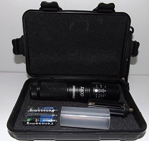 ShadowHawk X800 High Tactical Flashlight 800 Lumens x2000 With Case and Batteries