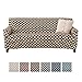 Home Fashion Designs Printed Twill Sofa Slipcover. One Piece Stretch Couch Cover. Strapless Sofa Cover for Living Room. Brenna Collection Slipcover. (Sofa, Chocolate)