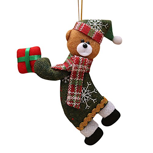 Christmas Decorations,2018 New Christmas Ornaments Gift Cute Santa Claus Snowman Tree Toy Doll Hang Decorations (D)