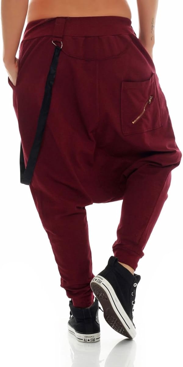 Malito Boyfriend Suspenders Twist Baggy Trousers Aladdin Bloomers 91085 Women One Size (Bordeaux), 8-14 - Image 4