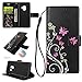 Urberry for Samsung Galaxy S9 Case, Fashion Flower Ultra Slim Layered Leather Flip Cover Women Wallet Case for Samsung Galaxy S9 (Black)
