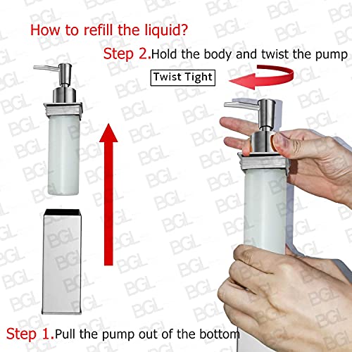 BGL Wall Mounted 304 Stainless Steel Soap Dispenser for Decoration (Round, Chrome)