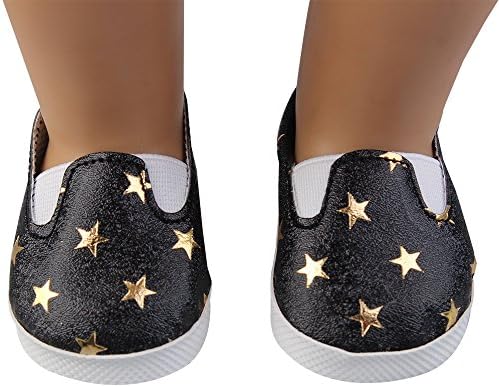 Jieson Doll Shoes Glitter Star Dress Shoes 18 Inch American Doll Gift Your Baby