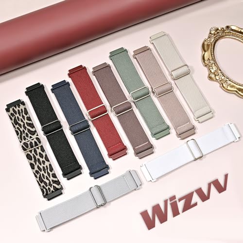Wizvv Compatible with Garmin Vivoactive 5 Band 20mm, Vivoactive 6/3, 10 Pack Nylon Watch Bands for Garmin Forerunner 165/55/245/Venu/Venu Sq/Venu 2 Plus Soft Stretchy Replacement Strap for Women Men