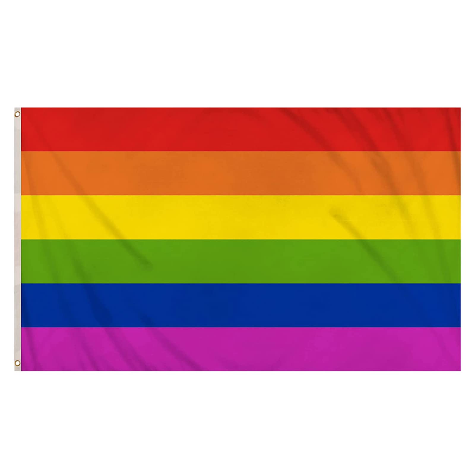 ShreeFit Flag Gay Pride Flag LGBTQ+ Large Rainbow Flags Polyester with Brass Grommets 3Ft X 5Ft (Pack of 2)