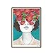 Lightclub Nordic Sunglasses Flower Girl Canvas Frameless Indoor Wall Painting Decoration Size 50cm x 70cm