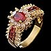 2017 New Arrival Red Jewelry Red Zircon Rings for Women & Men Engagement Band 10KT Yellow Gold Filled Crystal Wedding Ring (9)