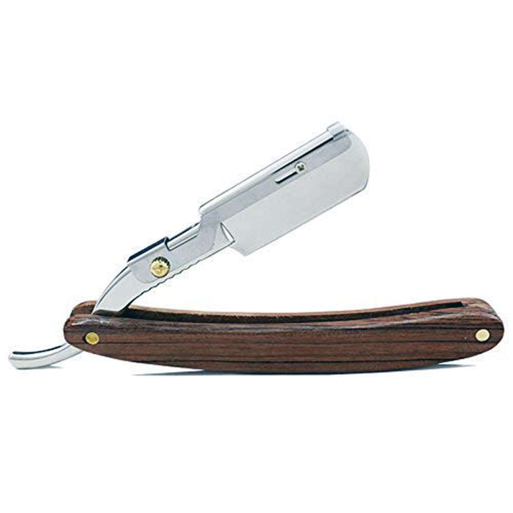 DREZUR Cut Throat Razor for Men Straight Wet Shaving Razor with Wooden Handle Old
