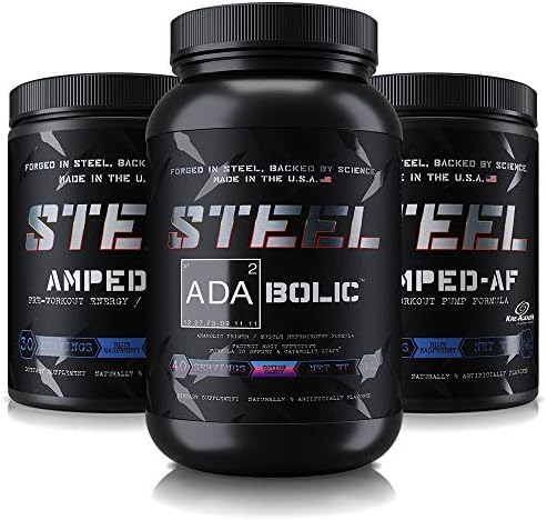 Steel Supplements | The Enhanced Pre-Workout Stack | Cotton Candy/Blue Raspberry/Blue Raspberry