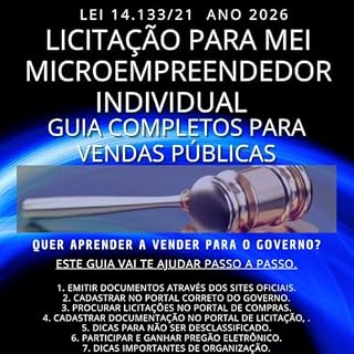 Livro LICITAÇÃO PARA MICROEMPREENDEDOR INDIVIDUAL (MEI) : GUIA COMPLETO PARA VENDAS PÚBLICAS