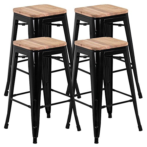 Yaheetech 26 inches Counter Height Metal Bar Stools Set of