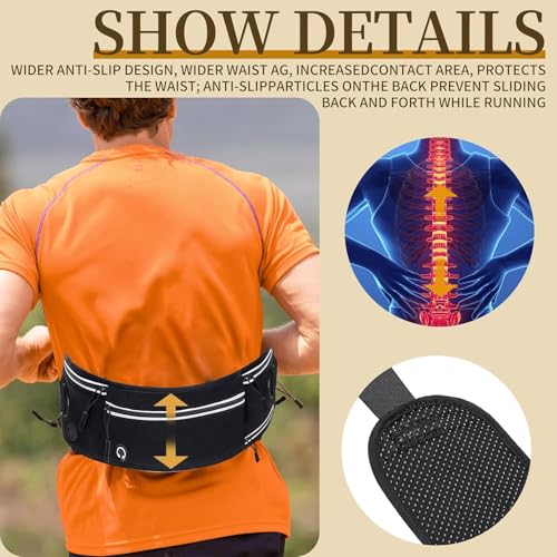 YOOJ® Waist Dog Hands Free Dogs Leash, Waist Running Leash with Zipper, Walking Pouch for Dog Walking, Reflective Dual Padded Handles Bungee Retractable Running for Medium to Large Dogs (Black)