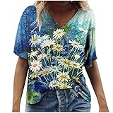 Plus Size Tops for Womens Landscape Graphic Tees V