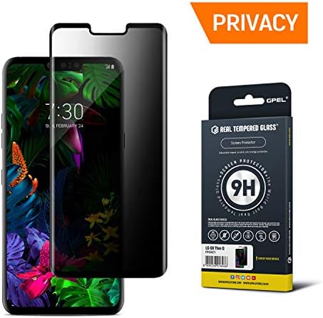 GPEL Privacy Screen Protector for LG G8 ThinQ Case Friendly HD Clear 3D Curved Glass Bubble Free 9H Hardness Premium Japanese Asahi Real Tempered Glass Easy Installation 99% Touch Accurate