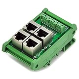 Electronics-Salon RJ45 8P8C 4-Way Buss Board DIN Rail Mount Interface Module.