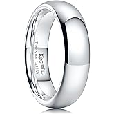 King Will Tungsten Carbide Wedding Band for Men Women Promise Rings for Couples Domed High Polish