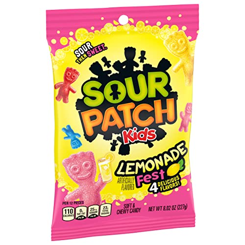 SOUR PATCH KIDS LEMONADE FEST SOFT & CHEWY GUMMY CANDY, 8.02 OZ