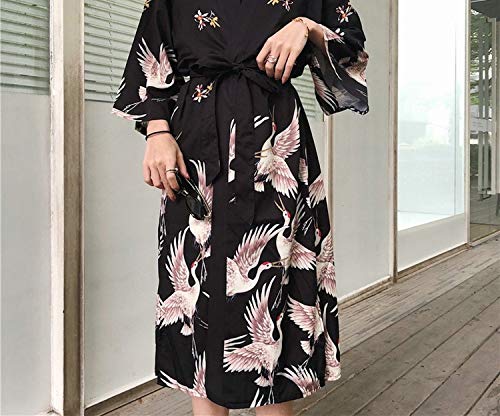 Japanese Kimono Yukata Kimono Cardigan Blouse Women Long Sleeve Cardigan Haori Traditional Kimonos,1,One Size