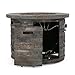 GDFStudio Patio Furniture Outdoor Round Propane Gas Fire Pit Table - 40,000 BTU - Grey Stone
