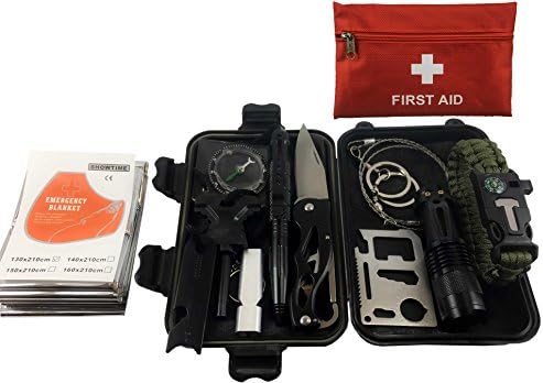 90 Piece Emergency Kit - 12 Piece Survival Tool Box - 78 Piece First Aid Bag Perfect for Outdoor Adventures, Hiking, Camping, Boating, Trips, ect.