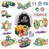 Gifts2U 152 PCS Magnetic Building Blocks Educational STEM Toys Creative Magnetic Tiles Construction Kit Magnet Stacking Toys for Kids Toddlers Boys Girls