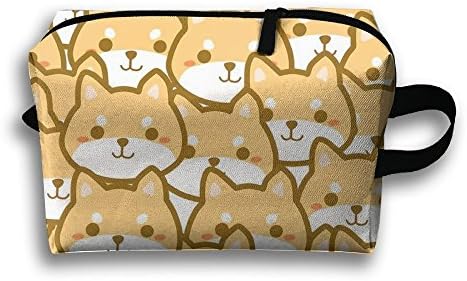 Bxsnd Shiba Inu Dog Unisex Oxford Cosmetic Bag Cartoon Travel Zipper Pouch Small Cosmetic Pouch