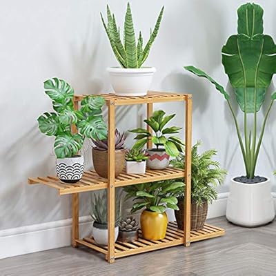 Yyfang Plant Flower Stand Bamboo Floor Standing Balcony 3 4 5 6