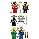 Ninjago 6 Ninjas with 8 Weapons Removable Wall Stickers Decal Set