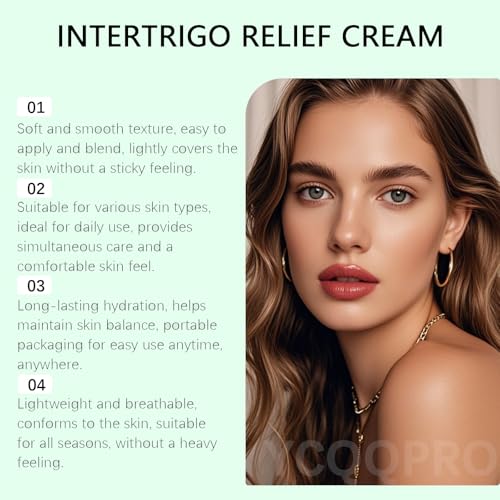 Intertrigo Cream, Skin Fold Barrier Cream for Moisture & Friction Protection, Helps Soothe Irritated Skin and Reduce Friction, Fast-Drying Non-Greasy Formula for Daily Use (3.53 oz, Pack of 1)