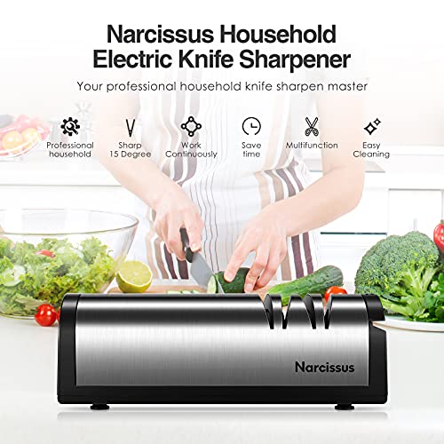 Narcissus Knife Sharpener, 2 Stage Electric Knife Sharpener for Home