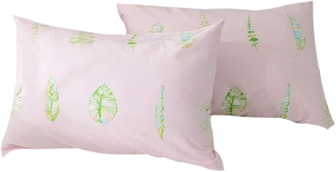 Amazon Com Fendie Pillow Cases Set Of 2 Green Leaves Printed