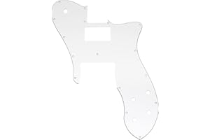 Musiclily Pro 16 Holes Single H Guitar Pickguard For USA/Mexico Fender 72 Tele Custom Style Electric Guitar, 3Ply White