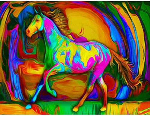 samLIKE Hot Sale !!! Oil Painting Horse 5D Diamond Embroidery Painting Kits Canvas Full Drill Animal (Horse)