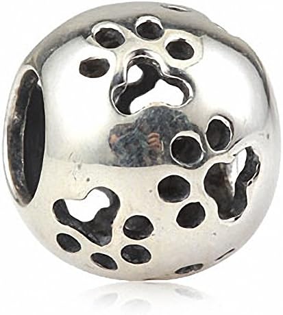 Soulbeads Dog Paw Print .925 Sterling Silver Animals Charm Bead Fits Pandora Charms