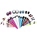 VCMART Coloured Ear Gauges Stretching Taper & Tunnel Plugs Kit 14G - 00G