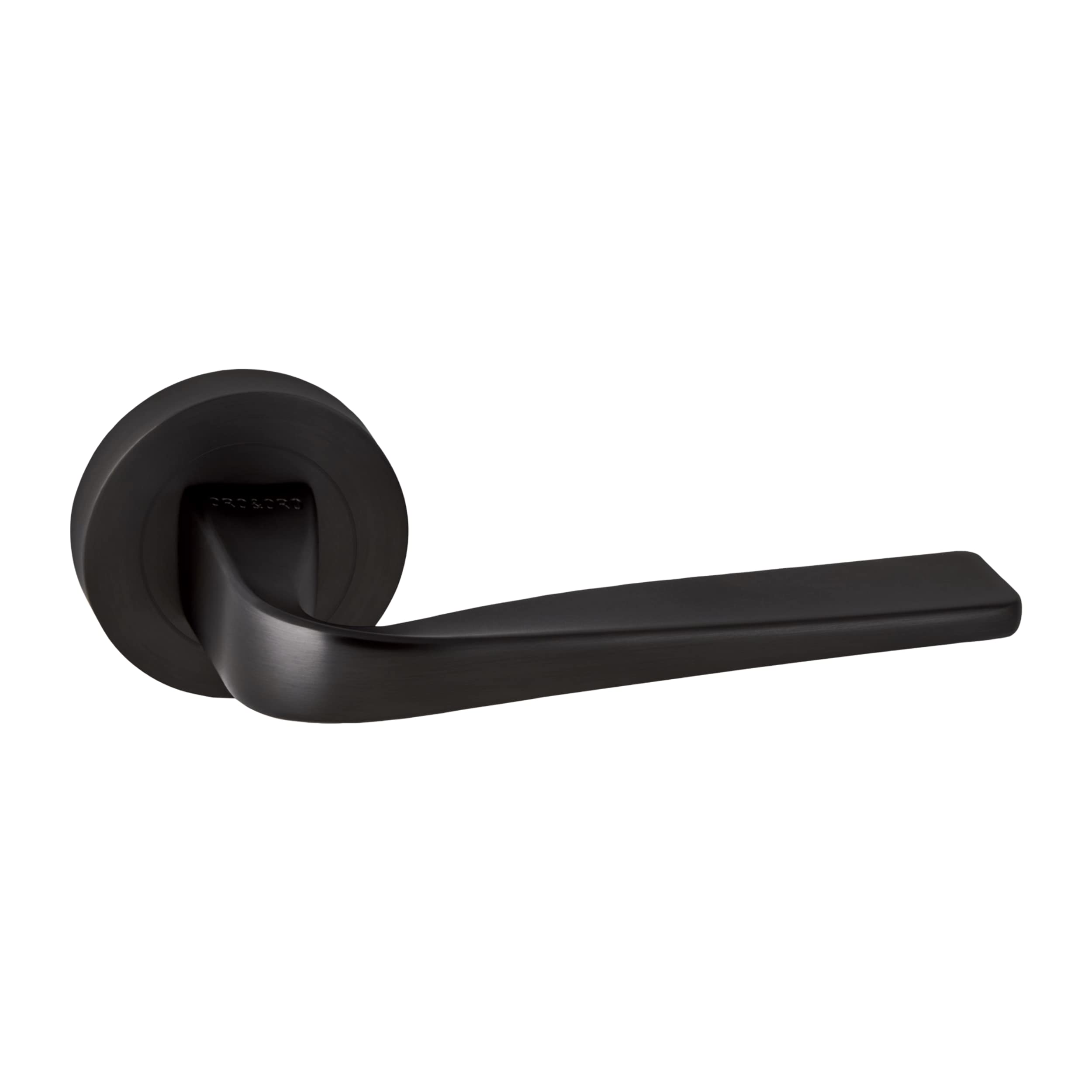 UAP ORO & ORO Forma Lever - Round Rose Black Door Handle for Internal Doors Easy Installation with Bolt-Through Fixing