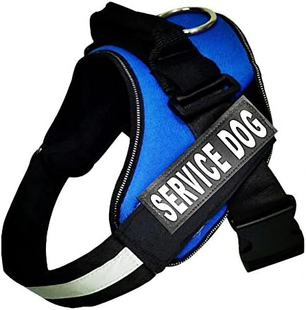 GOLDBELL Adjustable Service Dog Vest Harness With Reflecrive Service Dog Patches No Pull for Small Medium to Large Dog
