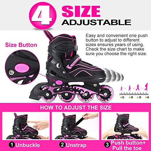 OtwCool Adjustable Inline Skates for Kids and Adults, Outdoor Blades