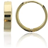 Solid 14K Yellow or White Gold High Polished Huggie Hoop Earrings For Women | 3x12mm | 14K Gold Huggie Earrings