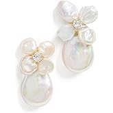SHASHI Women's Fleur de Cleo Earrings, Gold/Pearl, One Size