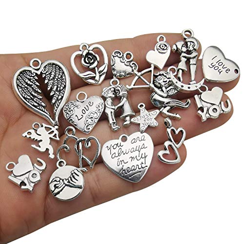 WOCRAFT 50 Sets Craft Supplies Wedding Wine Glass Charms Markers Wine Tasting Party Decoration Supplies Gift with 25mm Strong Stainless Steel Wine Glass Charm Rings (M368)